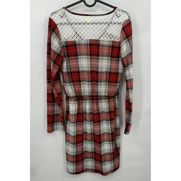 Jolie And Joy Womens Multicolor Plaid Lace Dress - Picture 2 of 4